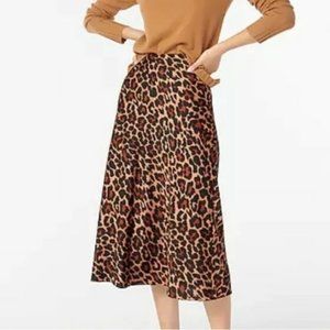 J. Crew NWT's Pull On Slip Skirt in Leopard